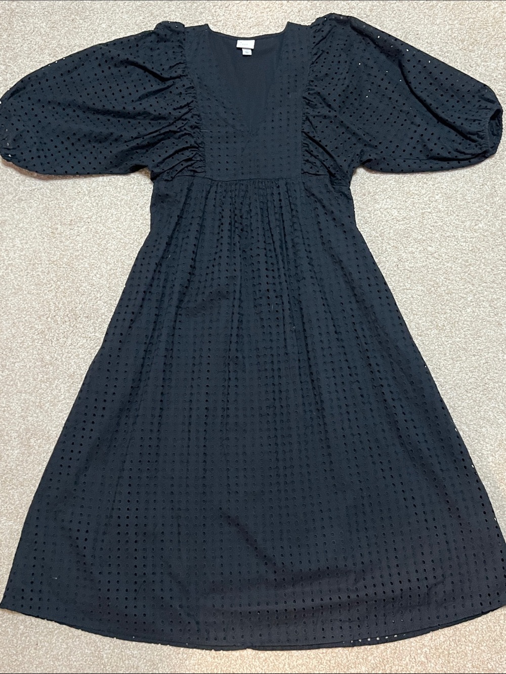 a new day Black Eyelet Midi Dress